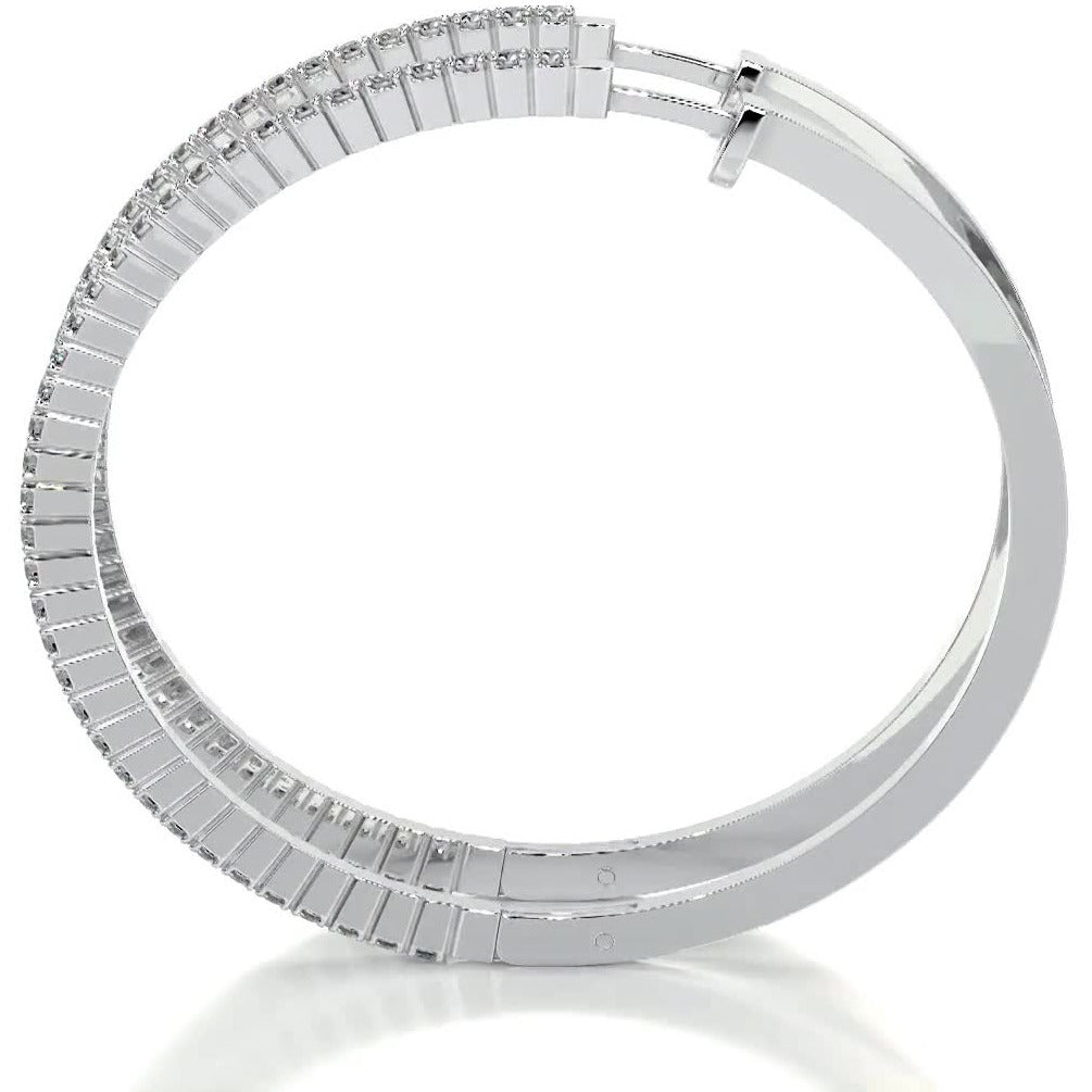1.2 TCW Round Moissanite Hoop Earrings