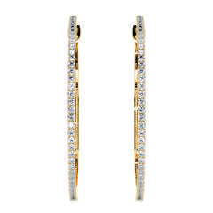 1.2 TCW Round Moissanite Hoop Earrings