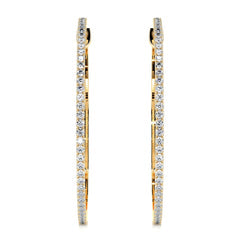 1.2 TCW Round Moissanite Hoop Earrings