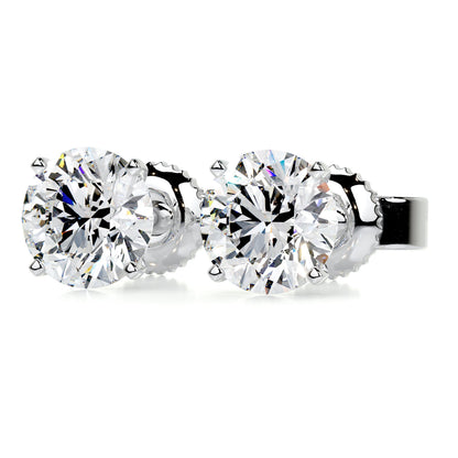 3 TCW Round Moissanite Stud Earrings