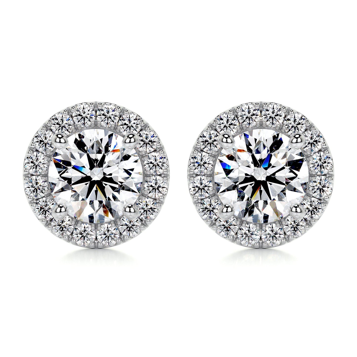 1.15 TCW Round Moissanite Halo Stud Earrings