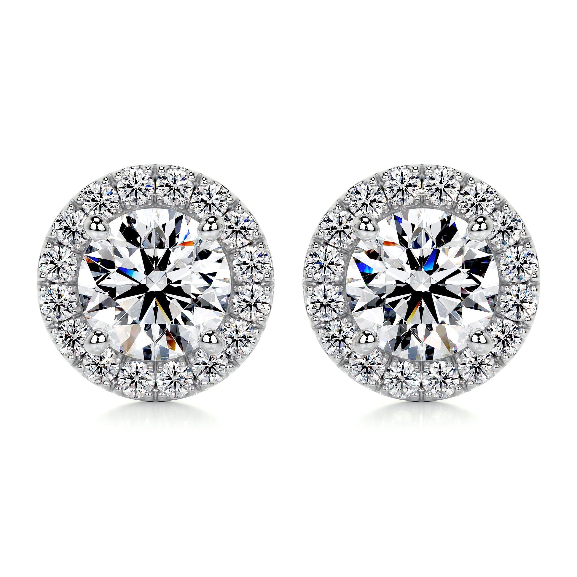 1.15 TCW Round Moissanite Halo Stud Earrings