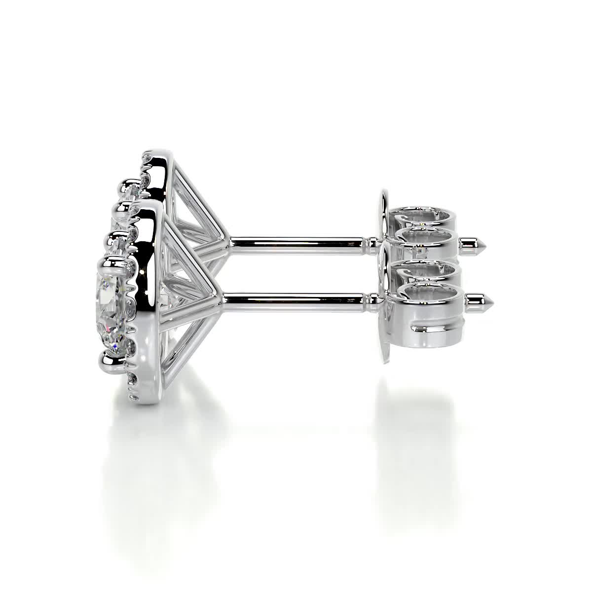 1.15 TCW Round Moissanite Halo Stud Earrings