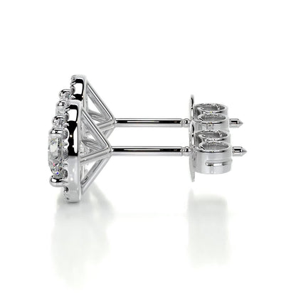 1.15 TCW Round Moissanite Halo Stud Earrings