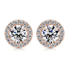 1.15 TCW Round Moissanite Halo Stud Earrings