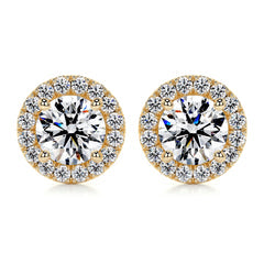 1.15 TCW Round Moissanite Halo Stud Earrings