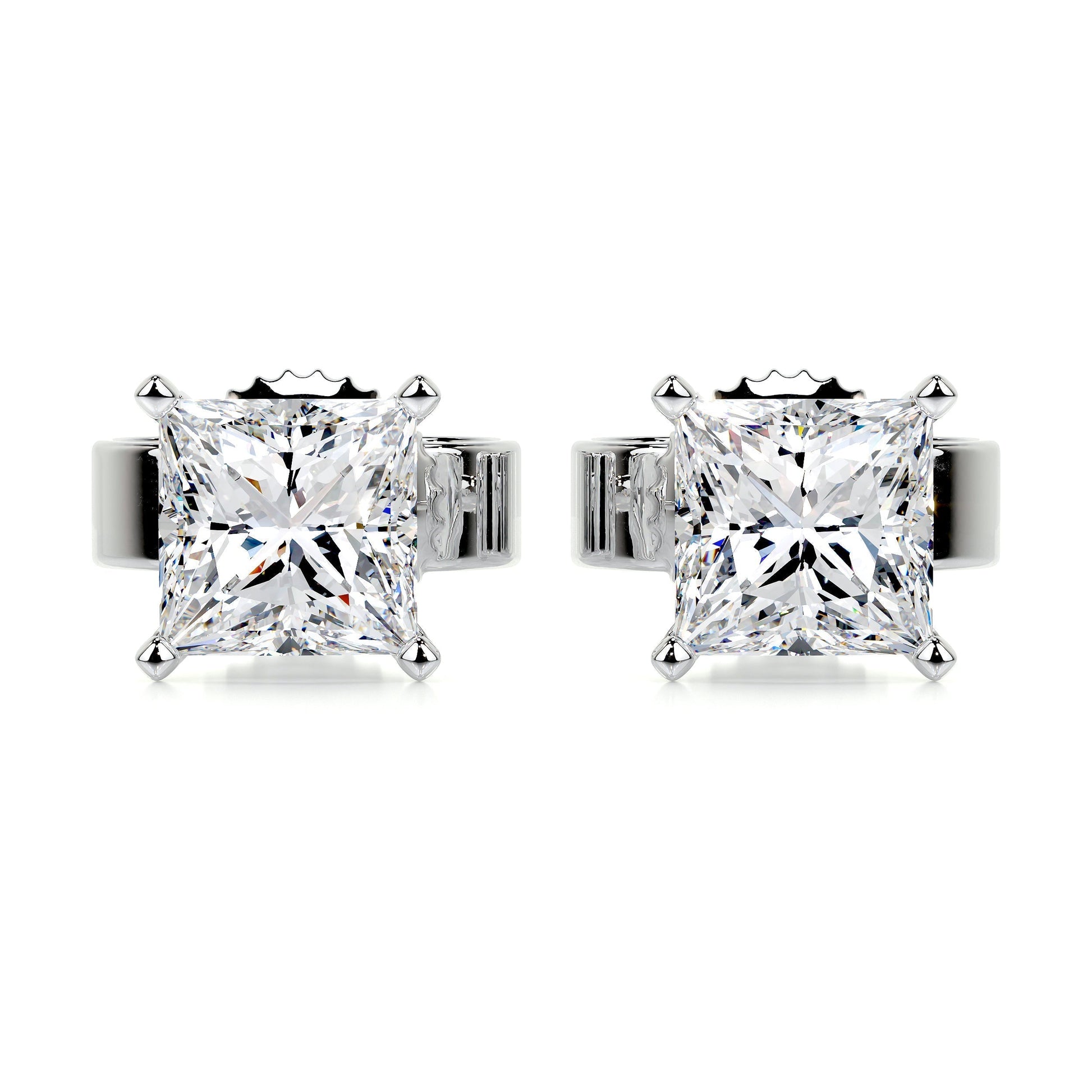 1 TCW Princess Moissanite Stud Earrings