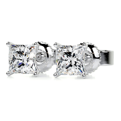 1 TCW Princess Moissanite Stud Earrings