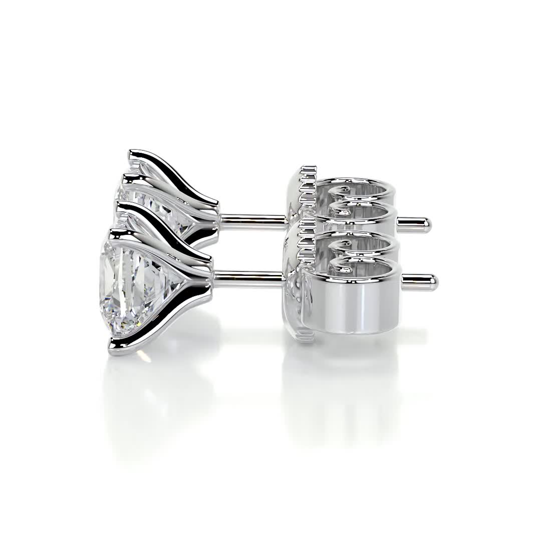 1 TCW Princess Moissanite Stud Earrings