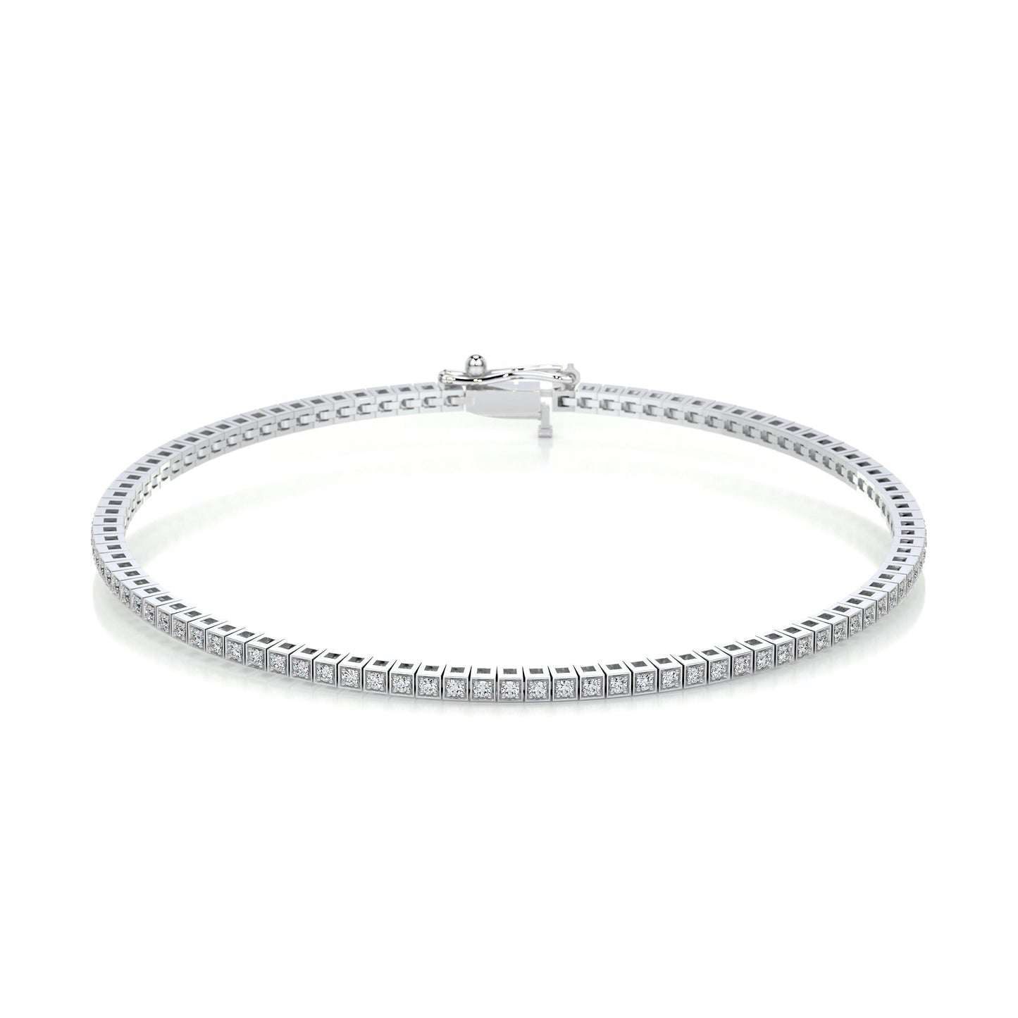 1 TCW Round Moissanite Tennis Bracelet