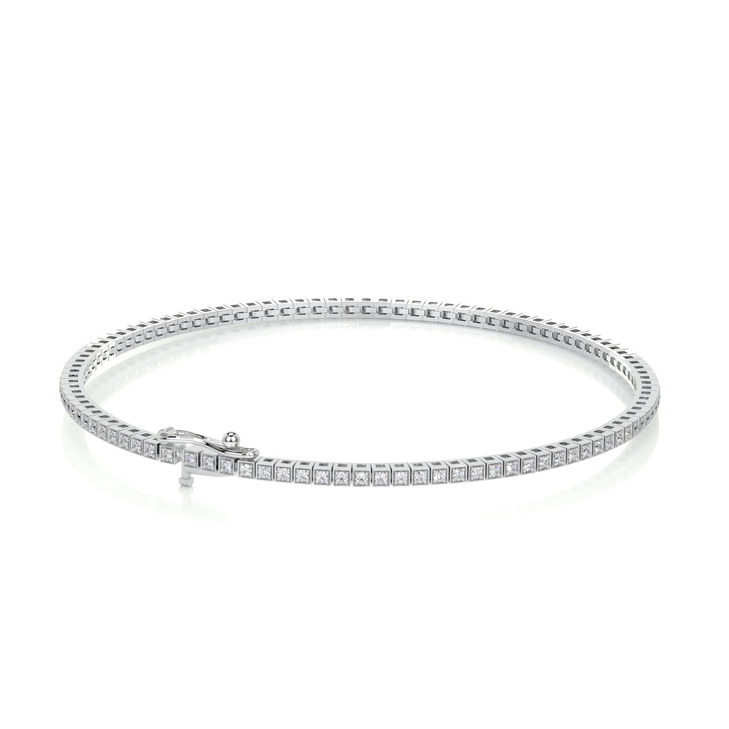 1 TCW Round Moissanite Tennis Bracelet