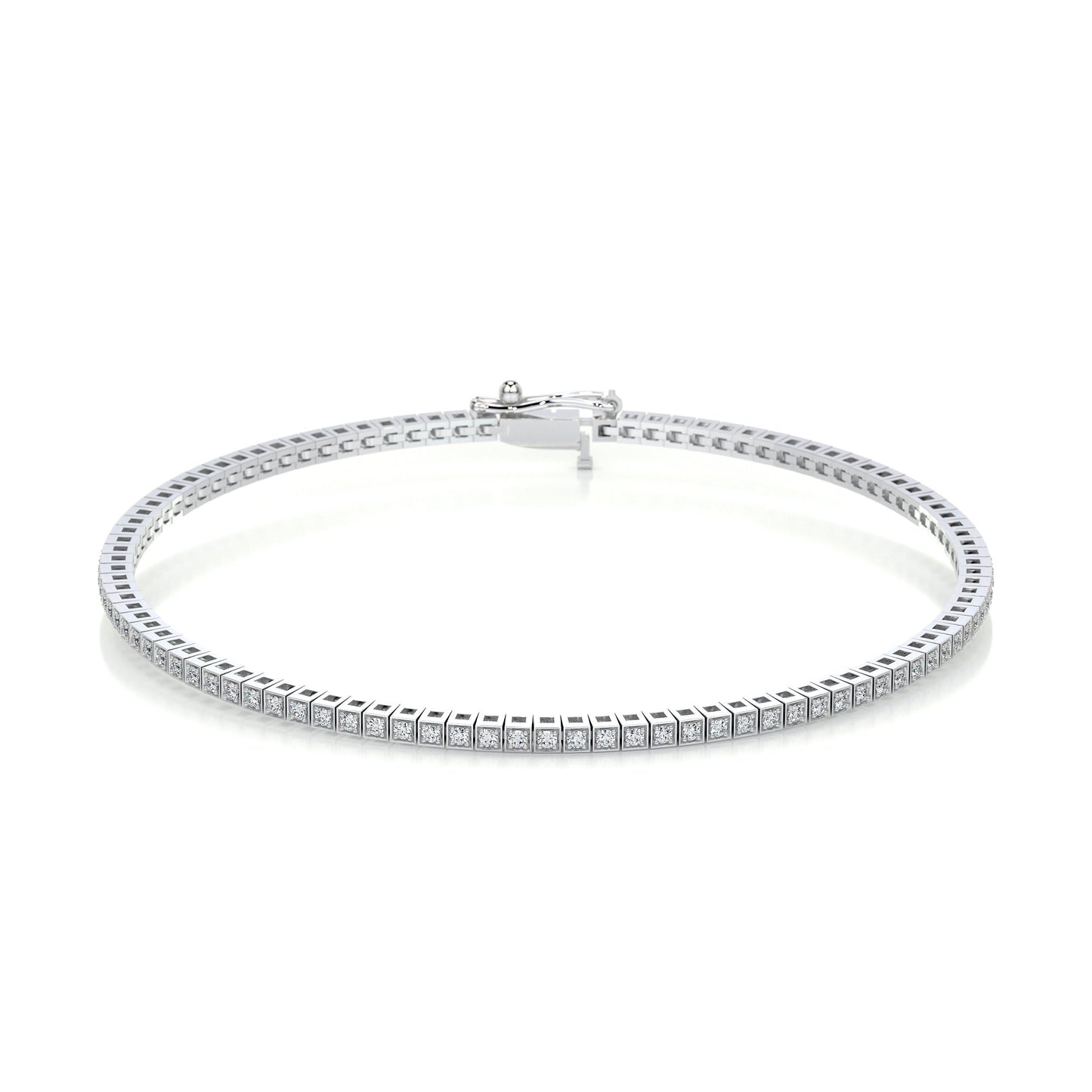 2 TCW Round Moissanite Tennis Bracelet