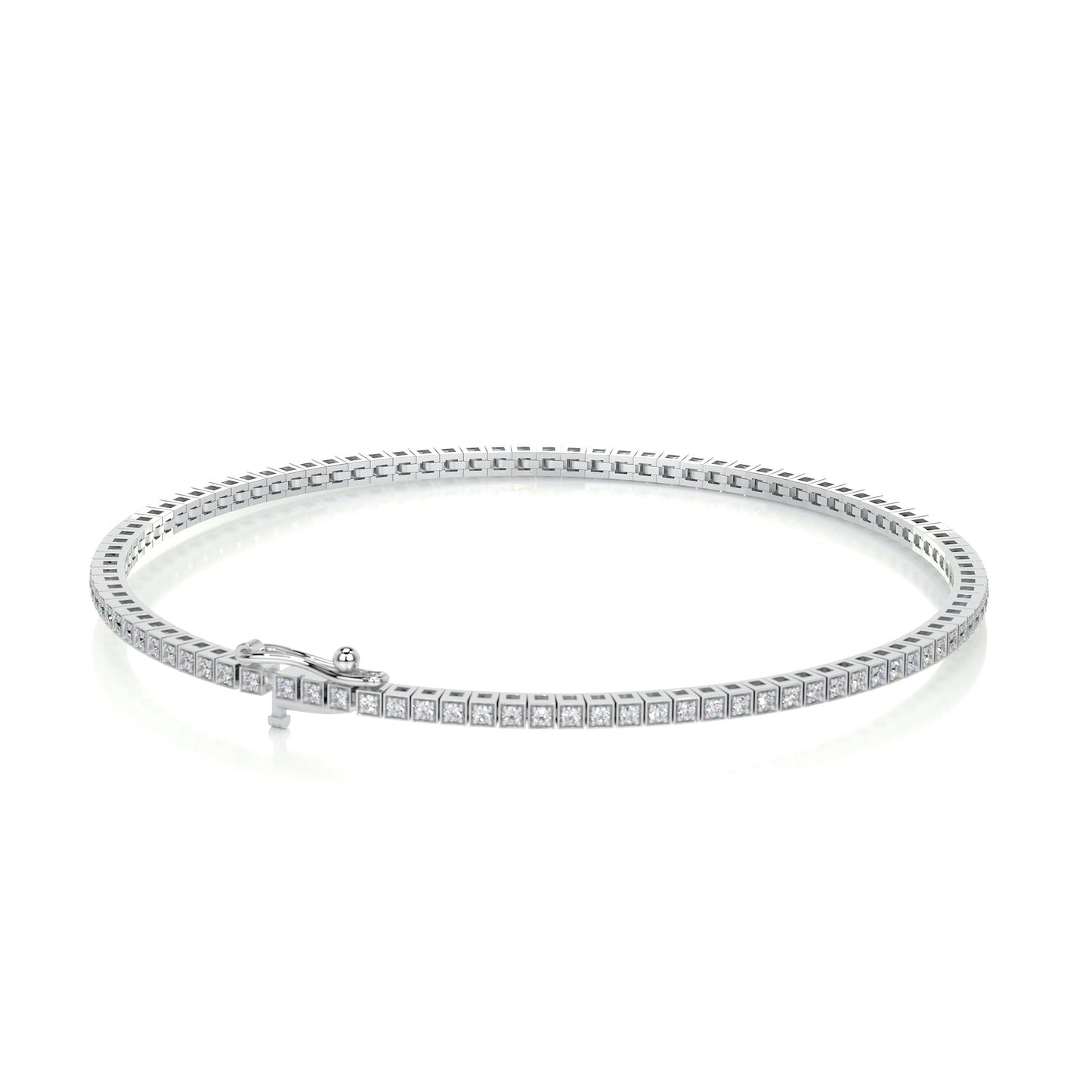 2 TCW Round Moissanite Tennis Bracelet