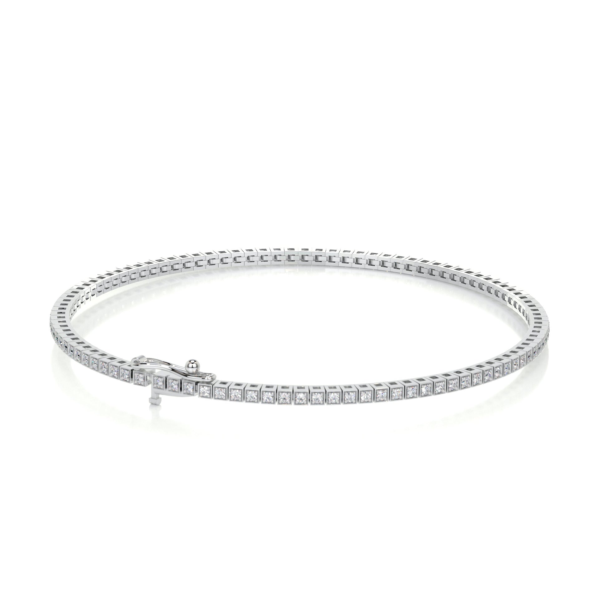 2 TCW Round Moissanite Tennis Bracelet