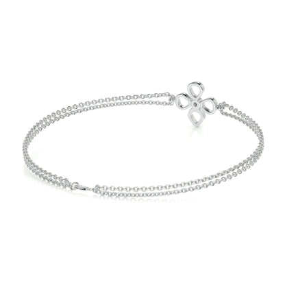 0.02 TCW Round Moissanite Flower Beaded Bracelet