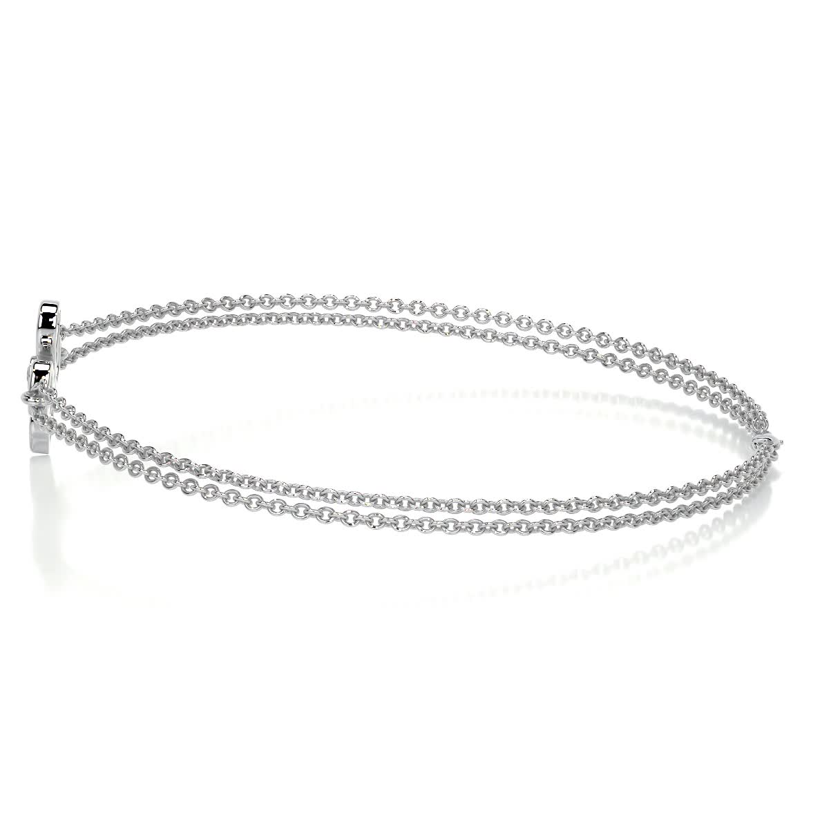 0.02 TCW Round Moissanite Flower Beaded Bracelet