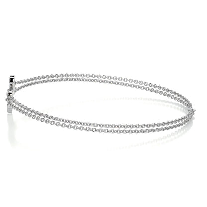 0.02 TCW Round Moissanite Flower Beaded Bracelet