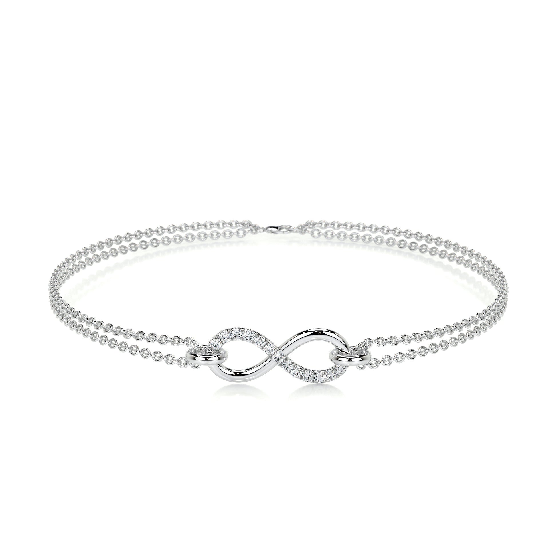 0.07 TCW Round Moissanite Infinity Beaded Bracelet