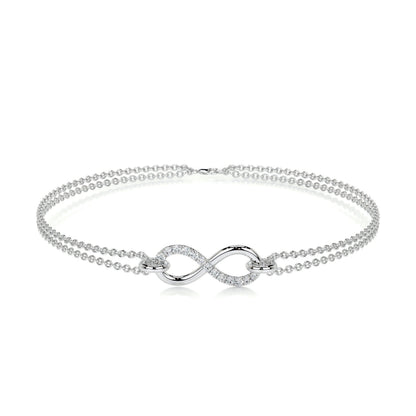 0.07 TCW Round Moissanite Infinity Beaded Bracelet