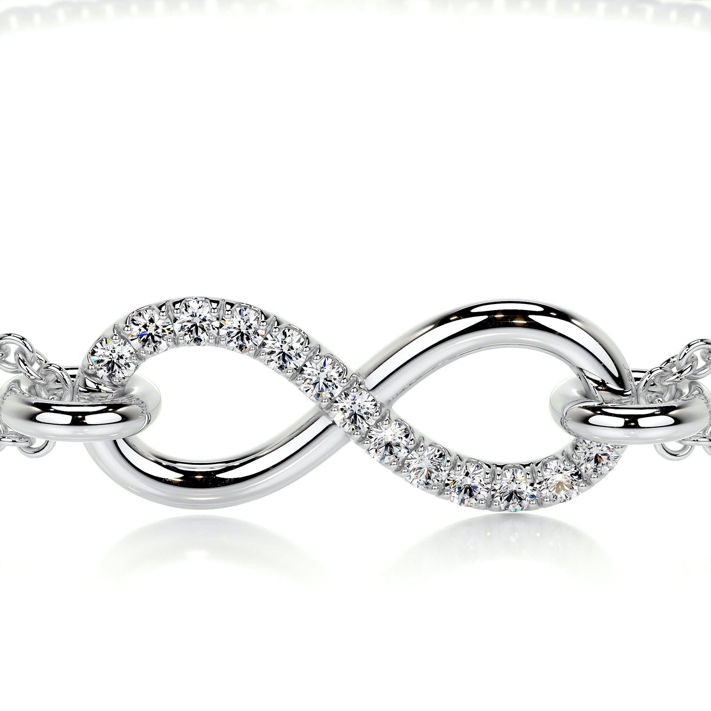 0.07 TCW Round Moissanite Infinity Beaded Bracelet