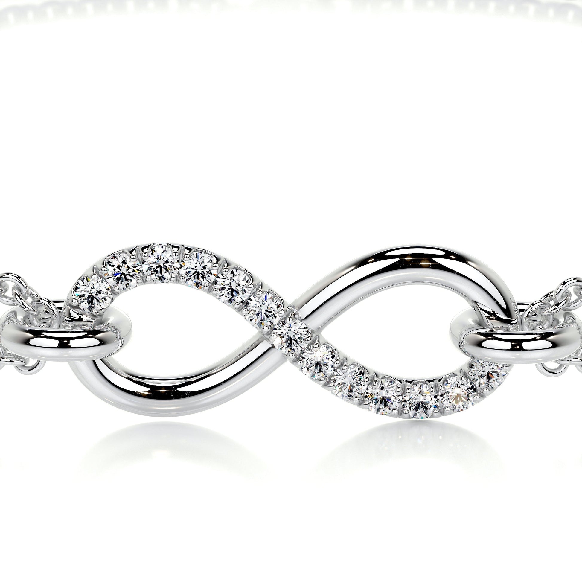 0.07 TCW Round Moissanite Infinity Beaded Bracelet