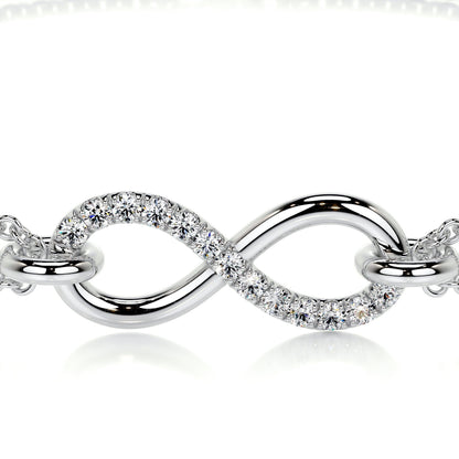 0.07 TCW Round Moissanite Infinity Beaded Bracelet