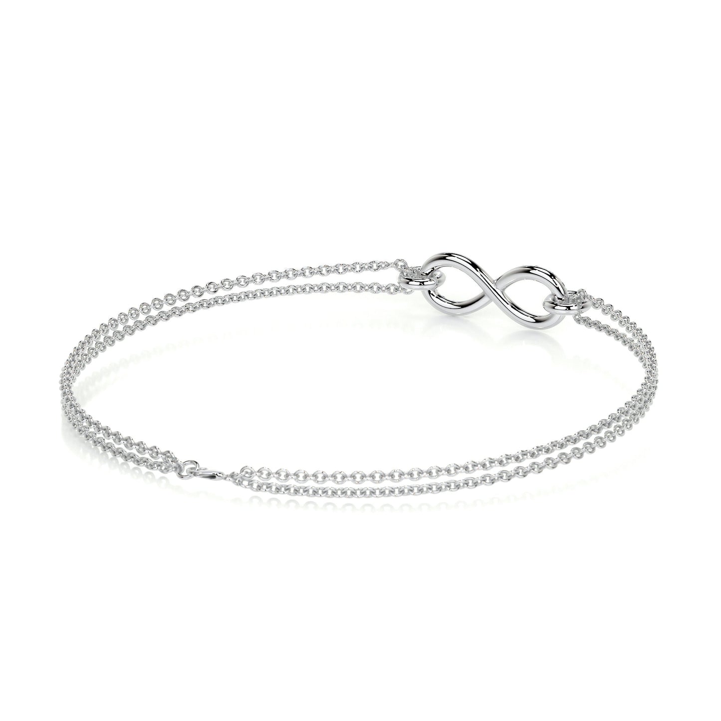 0.07 TCW Round Moissanite Infinity Beaded Bracelet