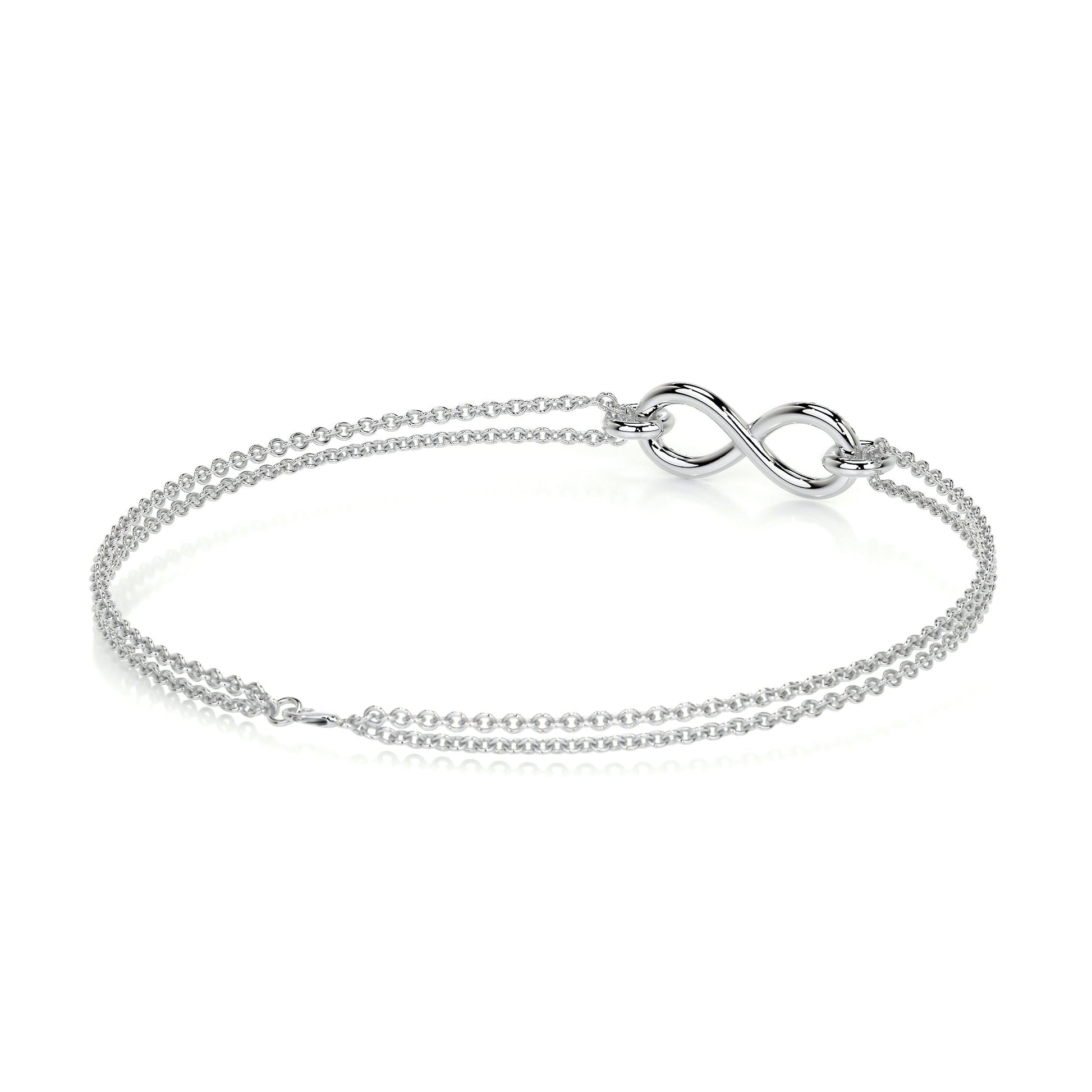 0.07 TCW Round Moissanite Infinity Beaded Bracelet