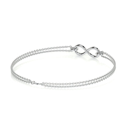 0.07 TCW Round Moissanite Infinity Beaded Bracelet