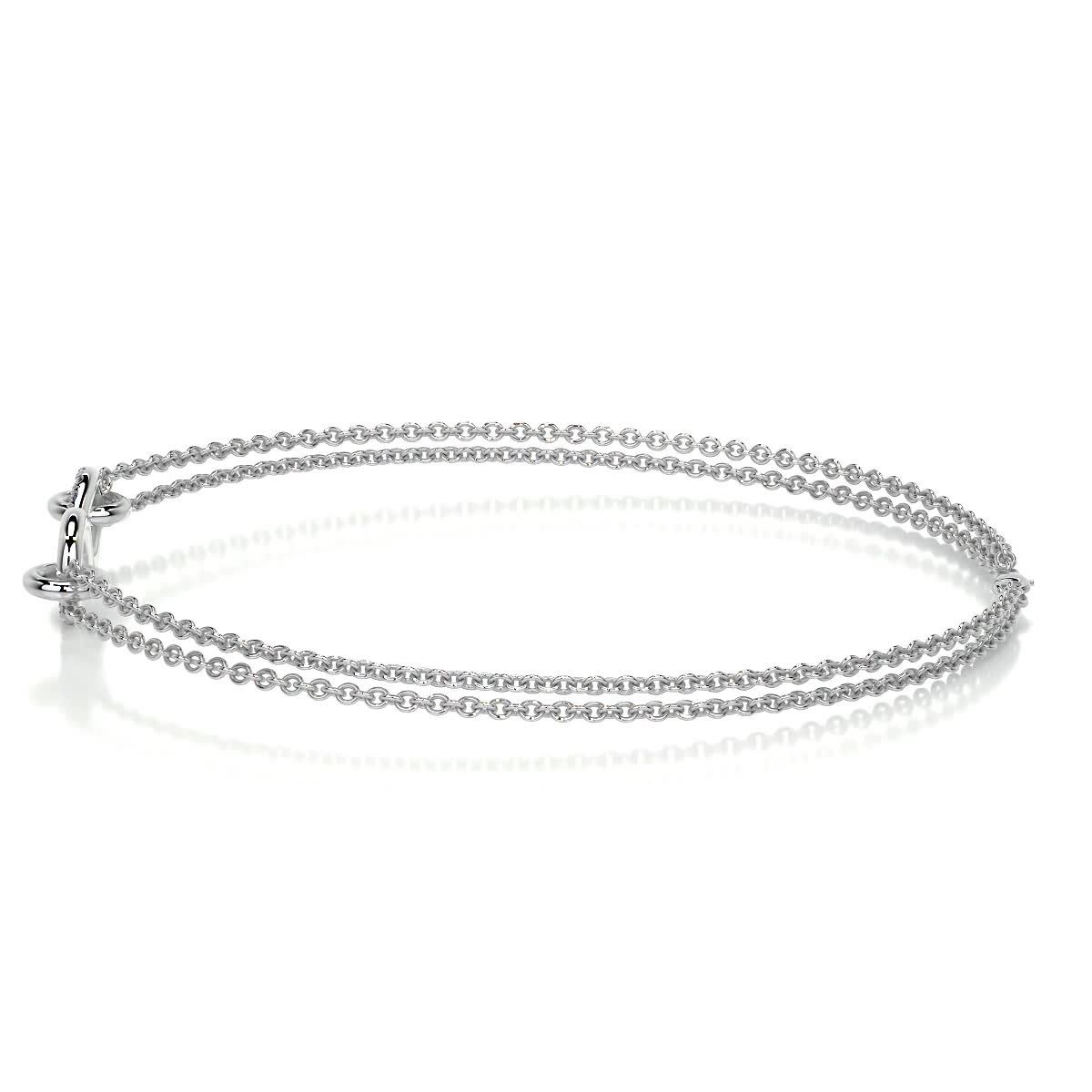 0.07 TCW Round Moissanite Infinity Beaded Bracelet