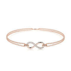 0.07 TCW Round Moissanite Infinity Beaded Bracelet