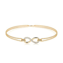 0.07 TCW Round Moissanite Infinity Beaded Bracelet