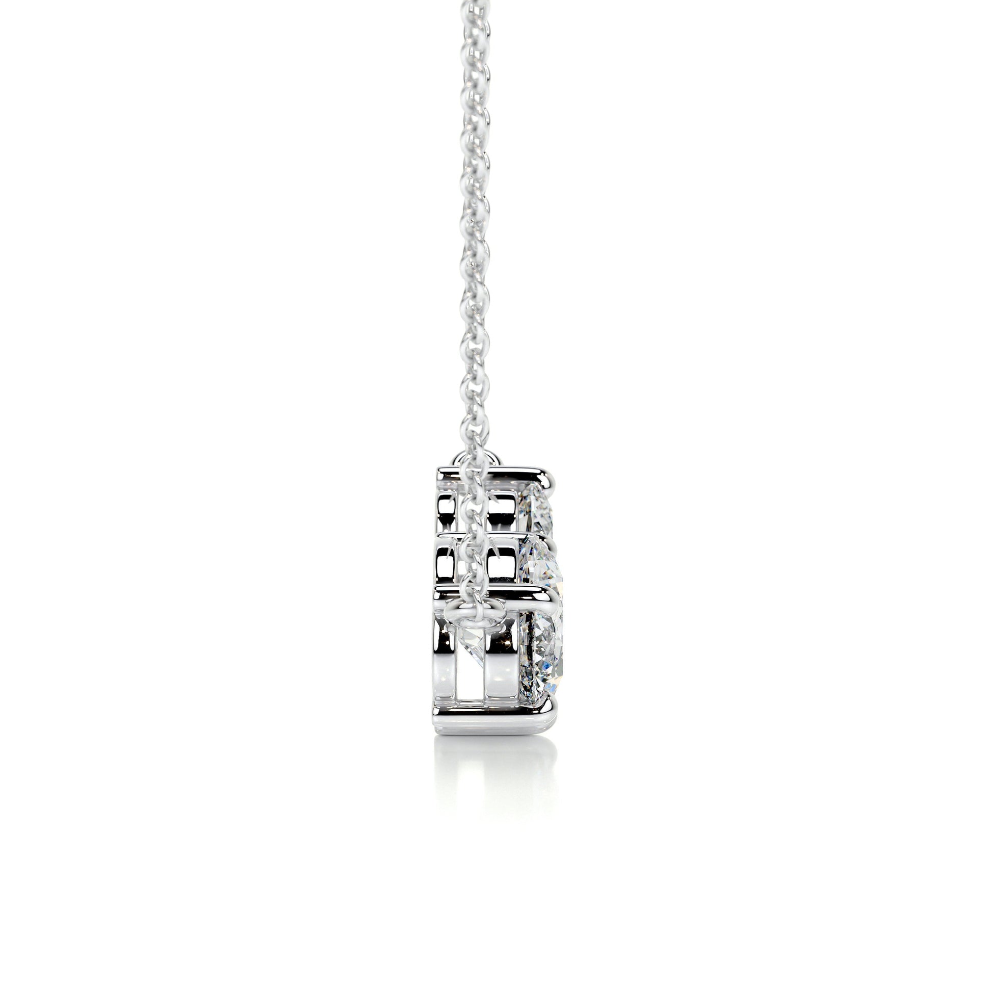 1.4 TCW Round Moissanite Three Stone Necklace