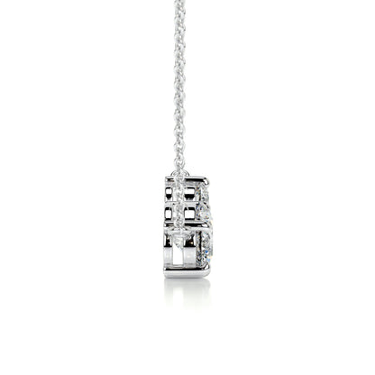 1.4 TCW Round Moissanite Three Stone Necklace