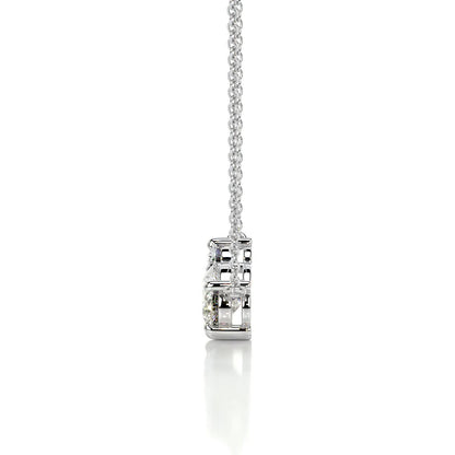 1.4 TCW Round Moissanite Three Stone Necklace
