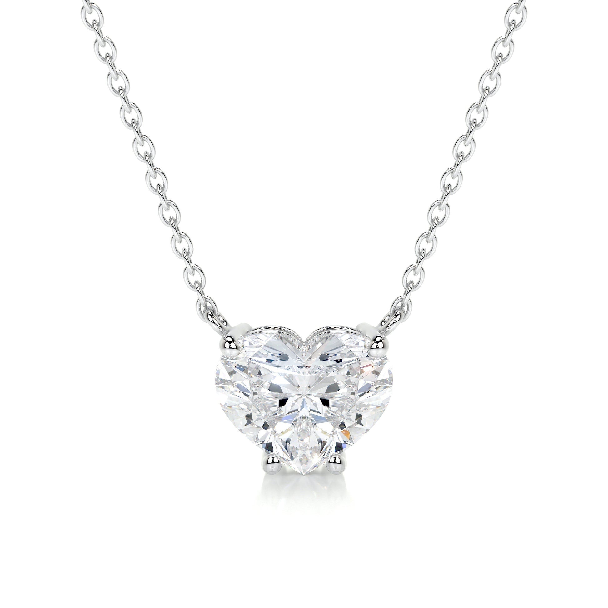 1 CT Heart Moissanite Solitaire Necklace