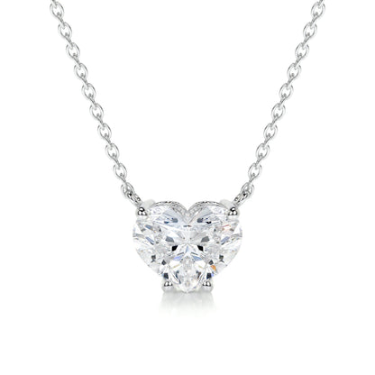 1 CT Heart Moissanite Solitaire Necklace