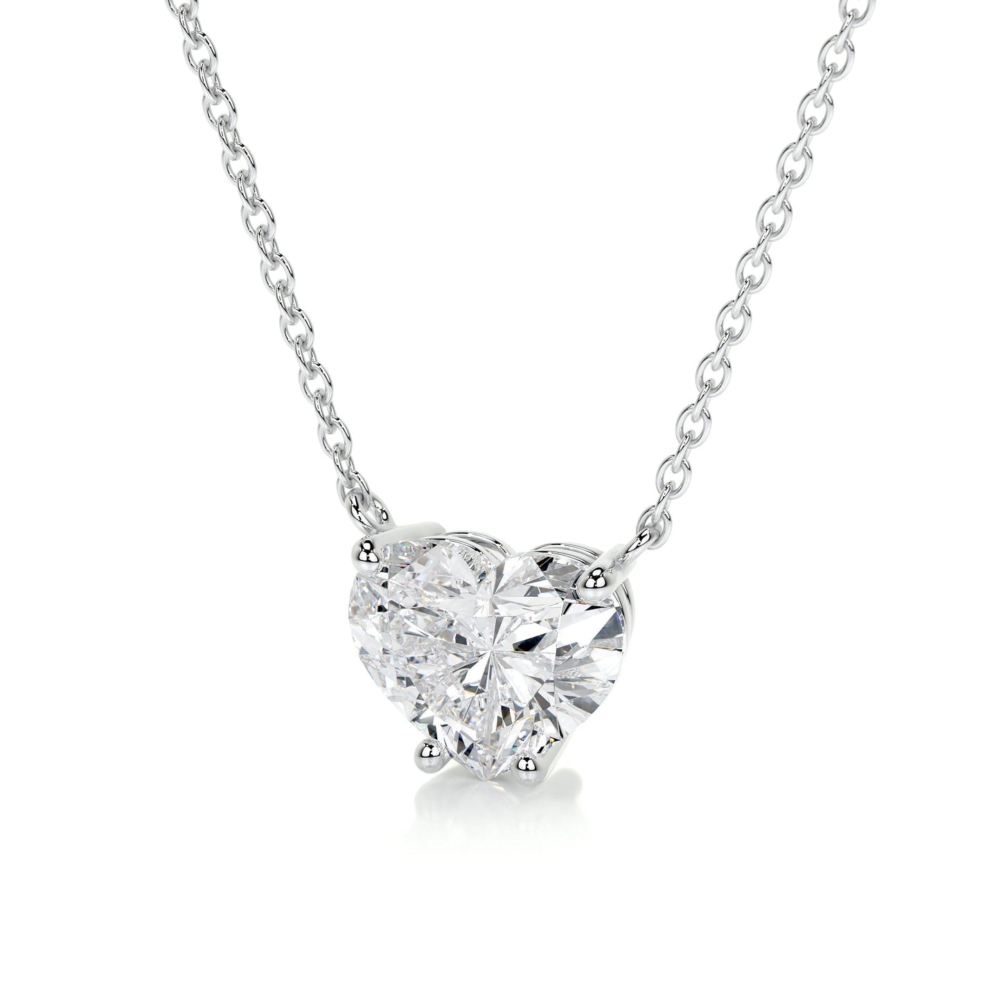 1 CT Heart Moissanite Solitaire Necklace