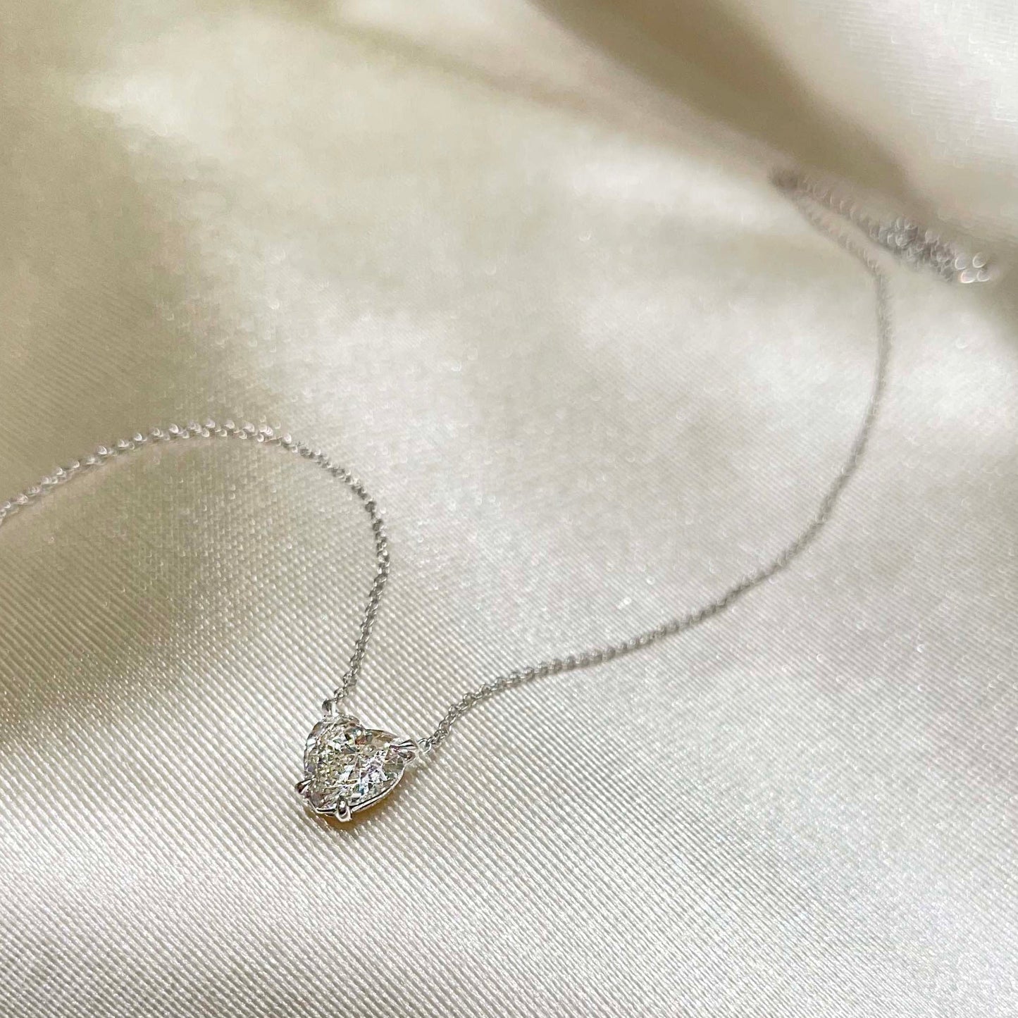 1 CT Heart Moissanite Solitaire Necklace