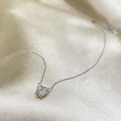 1 CT Heart Moissanite Solitaire Necklace