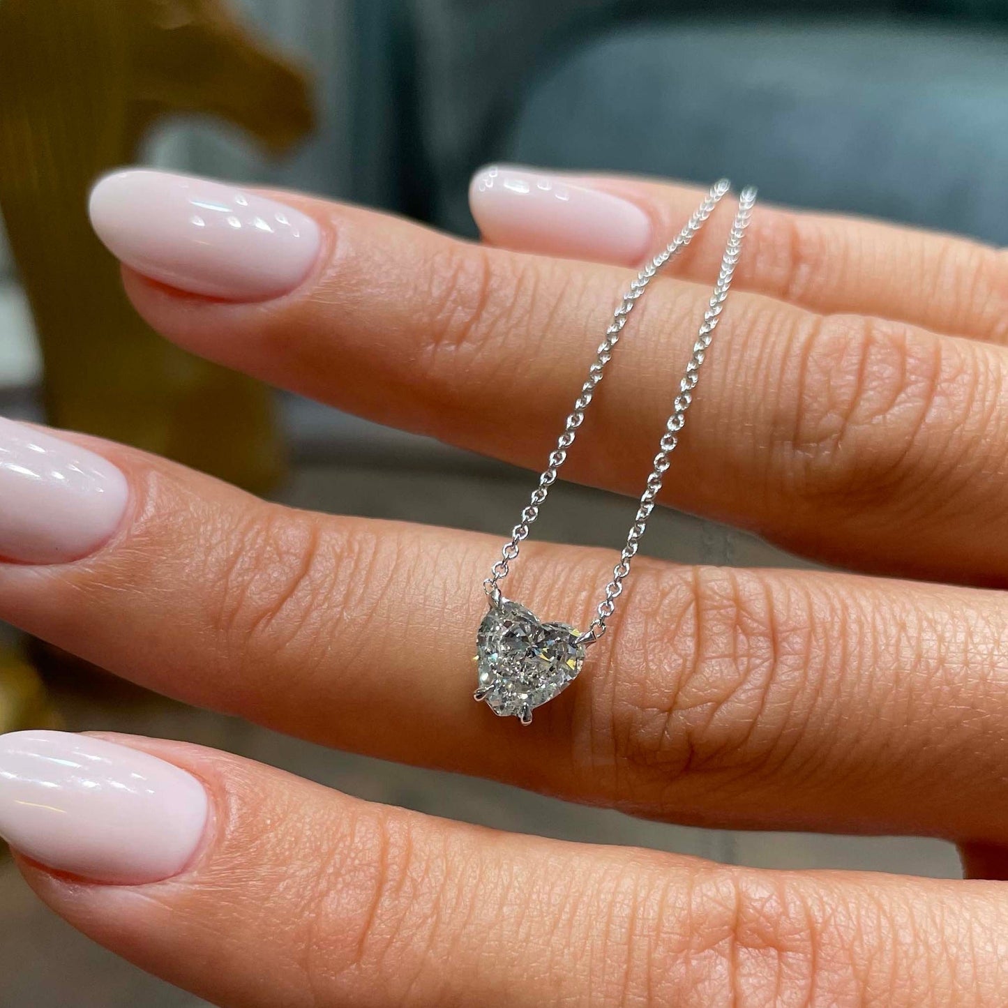 1 CT Heart Moissanite Solitaire Necklace