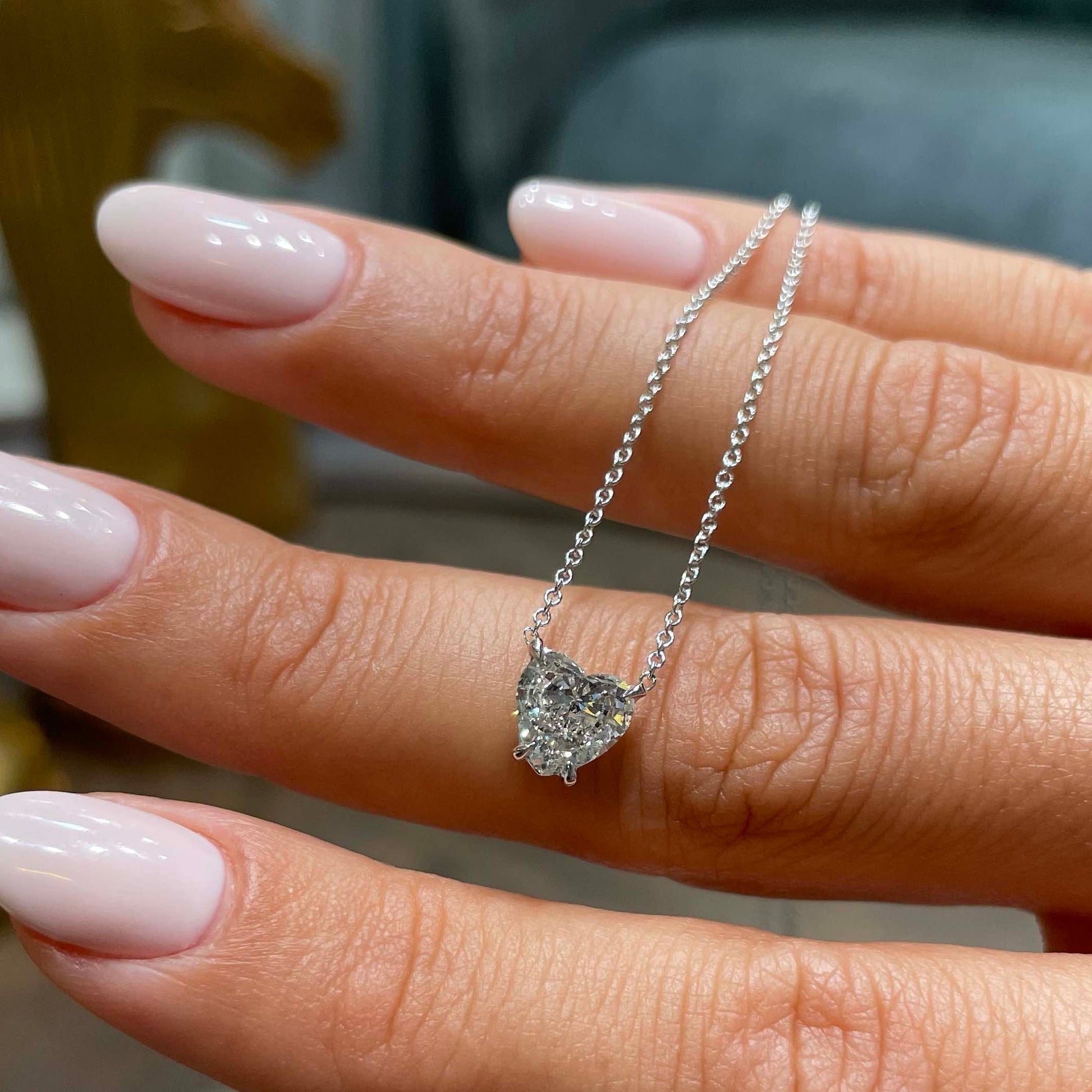 1 CT Heart Moissanite Solitaire Necklace