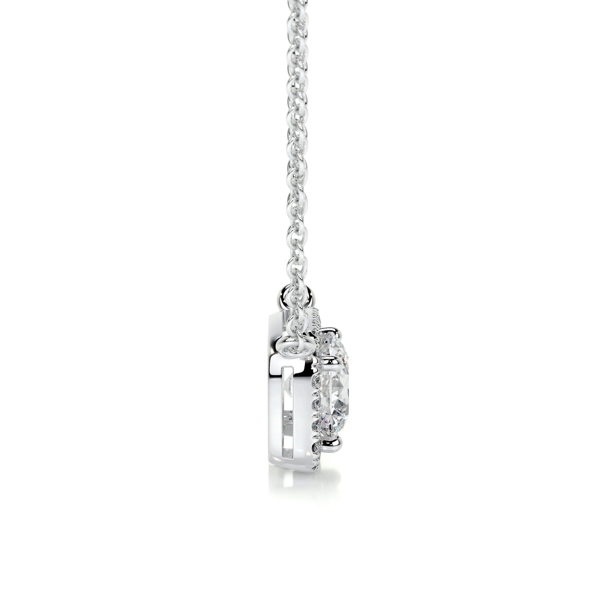 1.25 TCW Round Moissanite Halo Necklace