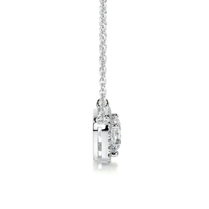 1.25 TCW Round Moissanite Halo Necklace