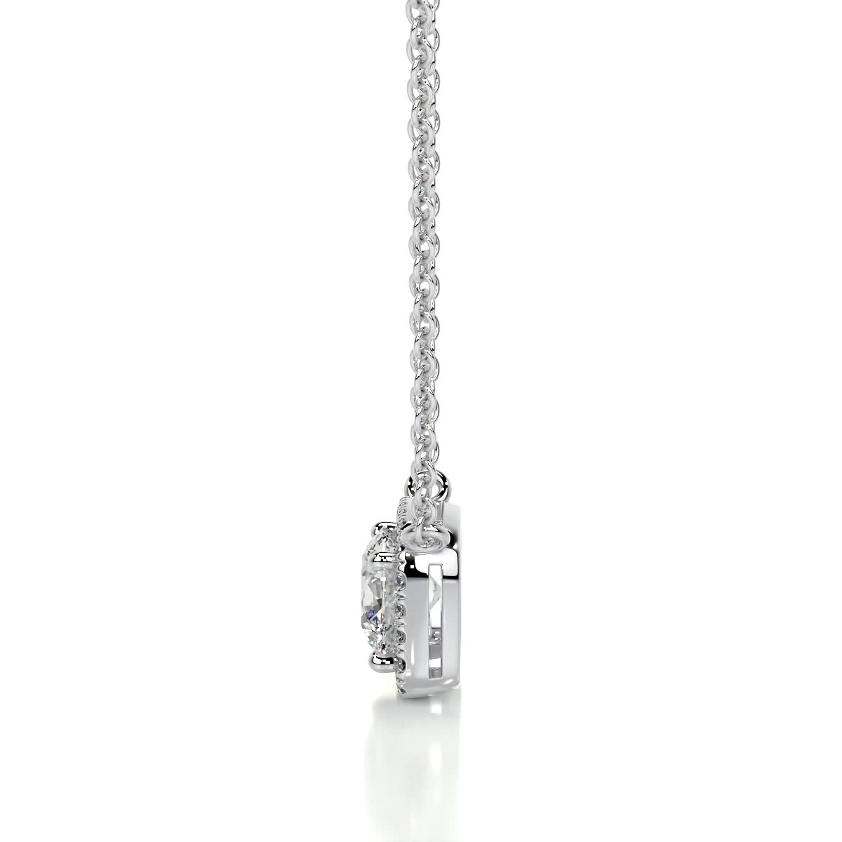 1.25 TCW Round Moissanite Halo Necklace
