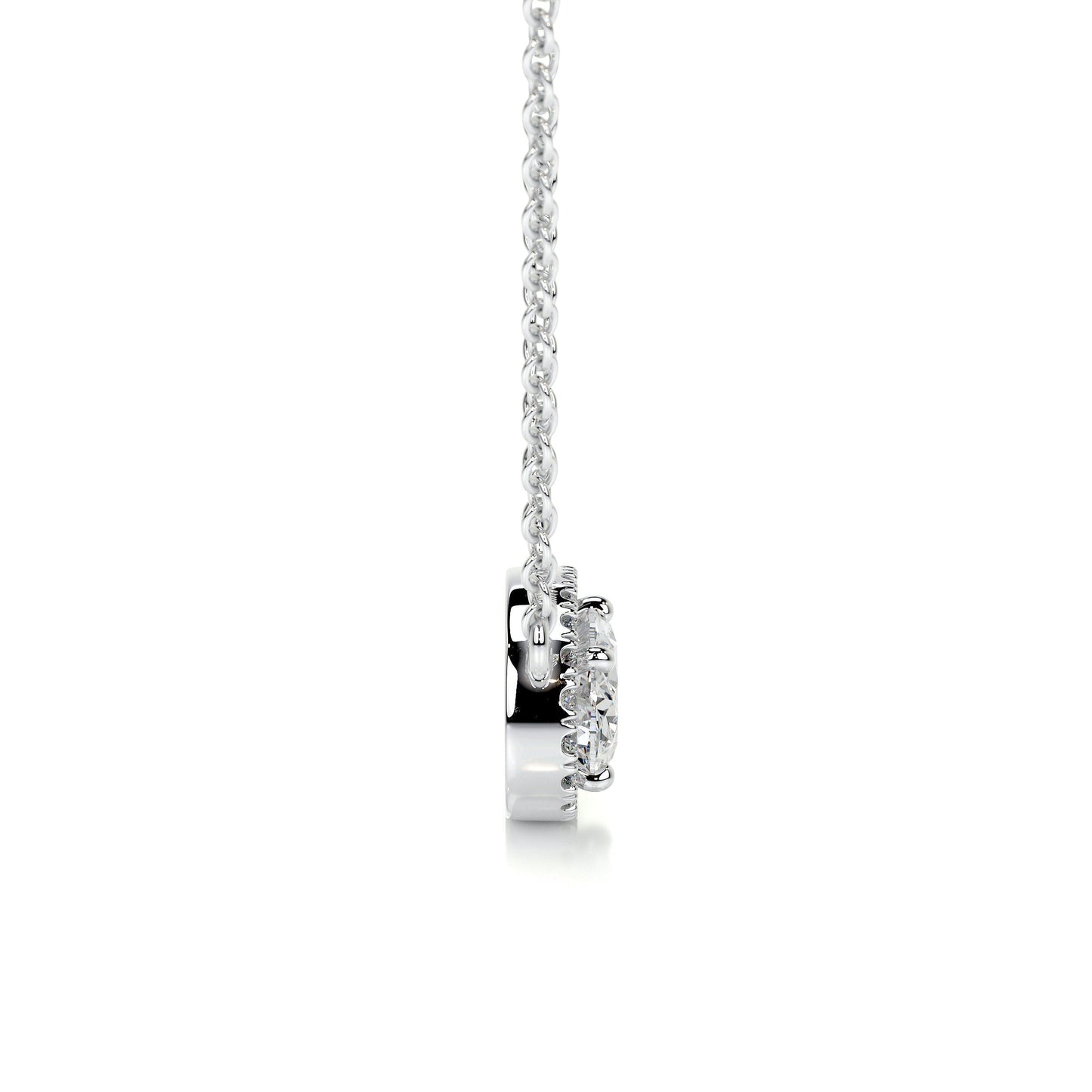 1.2 TCW Oval Moissanite Halo Necklace