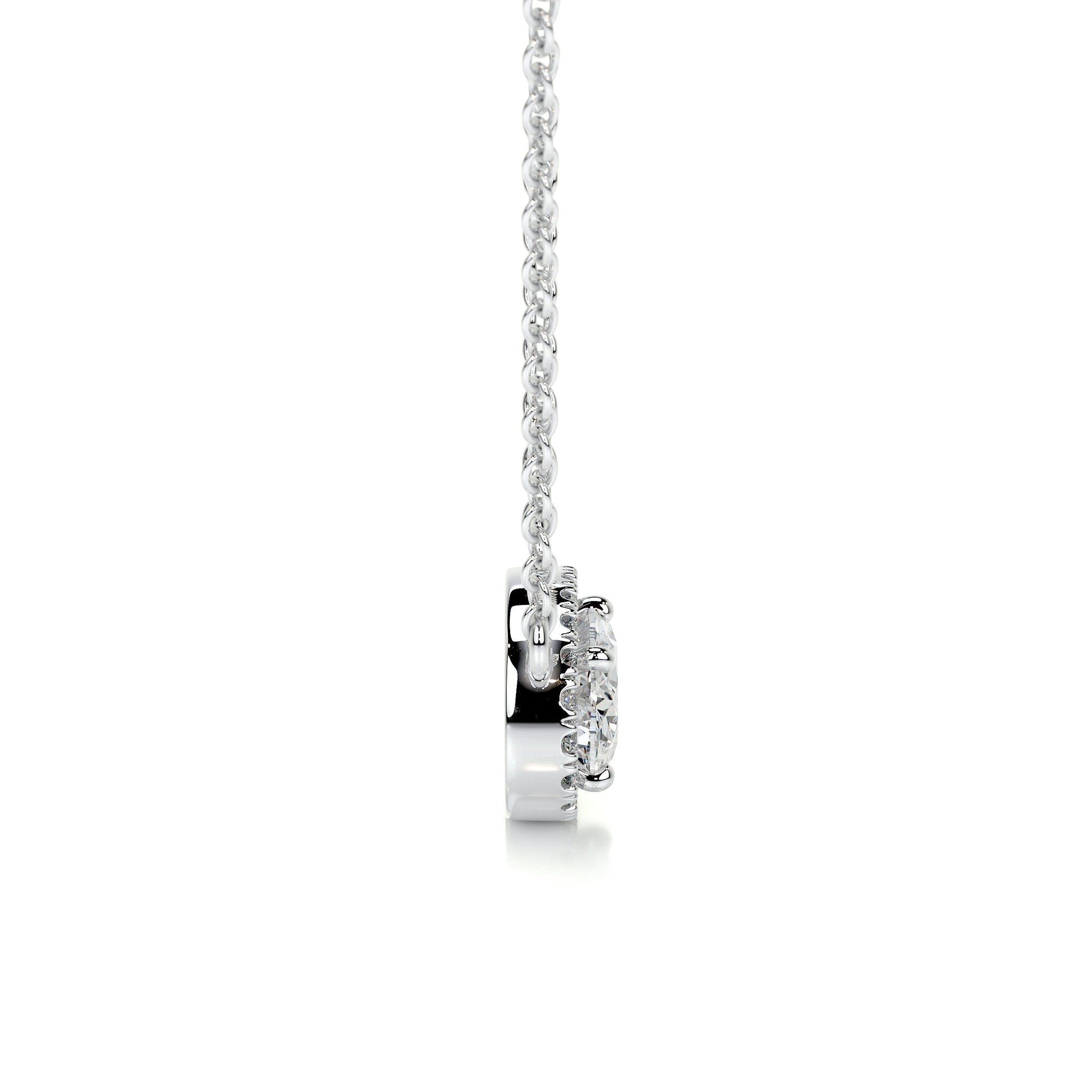 1.2 TCW Oval Moissanite Halo Necklace