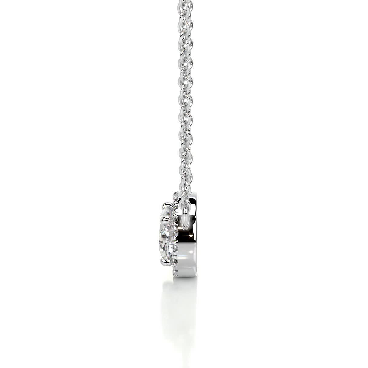1.2 TCW Oval Moissanite Halo Necklace