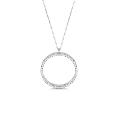 0.3 TCW Round Moissanite Halo Hoop Necklace