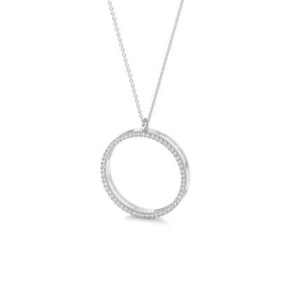 0.3 TCW Round Moissanite Halo Hoop Necklace